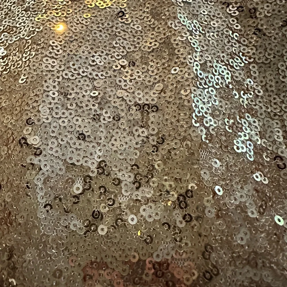 NEW Cat & Jack Girl’s Gold Sequin Dress with Black Velvet Bow sz. 8 - Picture 4 of 7